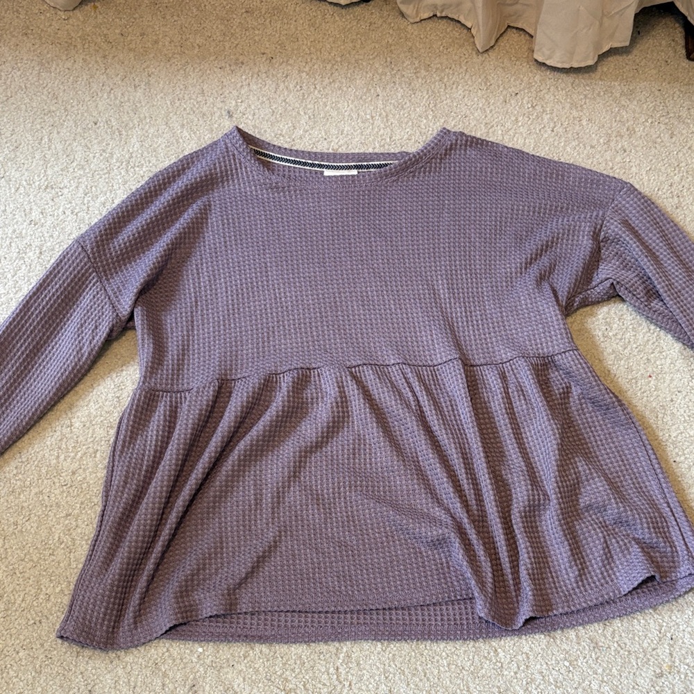Knox Rose Lavender Waffle Knit Tunic